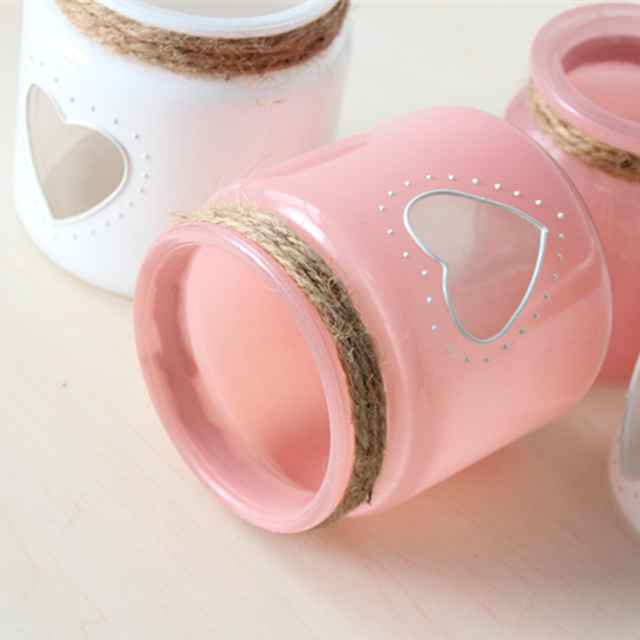 Scented Wedding Heart Glass Candle Jar