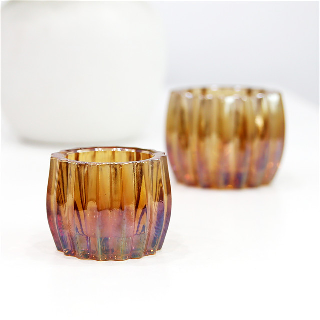 Electroplating Delicate Amber Thick Candle Jar 