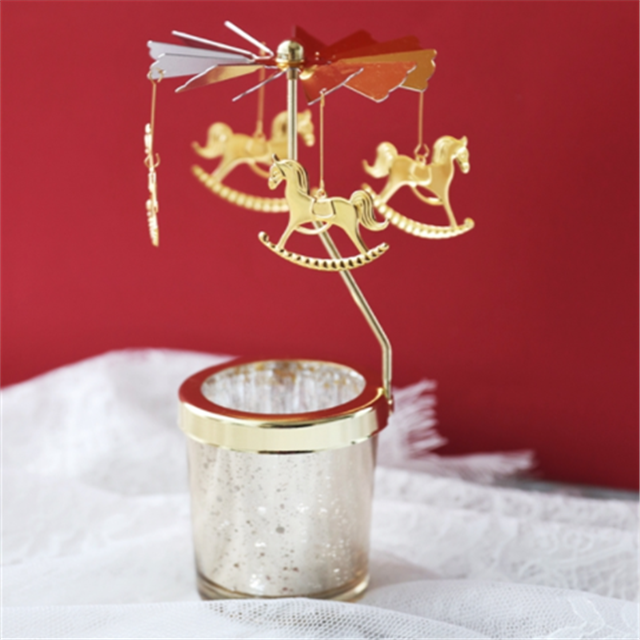 Golden Table Decorative Glass Candle Holder
