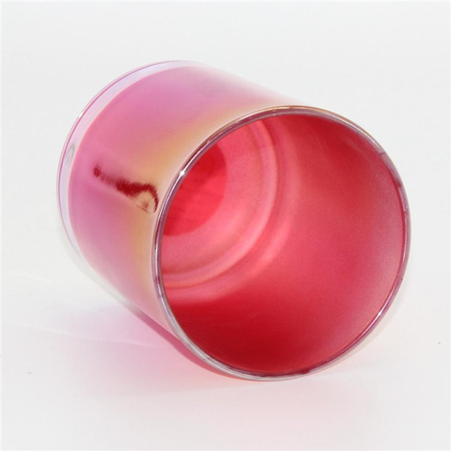 Iridescent Glass Candle Jar For Decorative