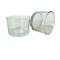 Round Transparent Three Wick Glass Candle Holder