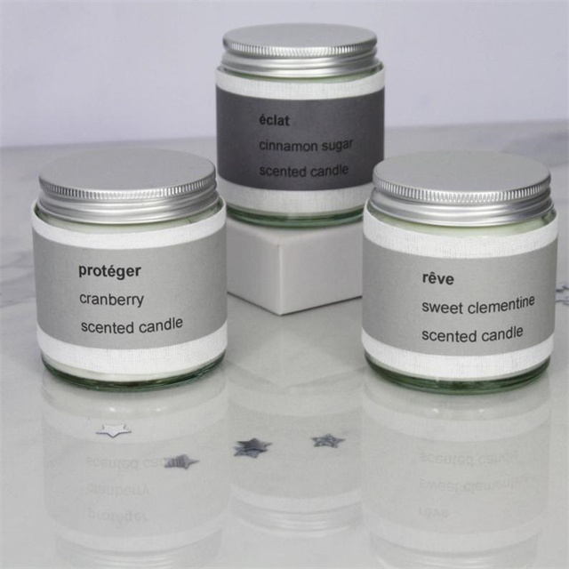Cosmetic Round Customized Clear Glass Candle Jar