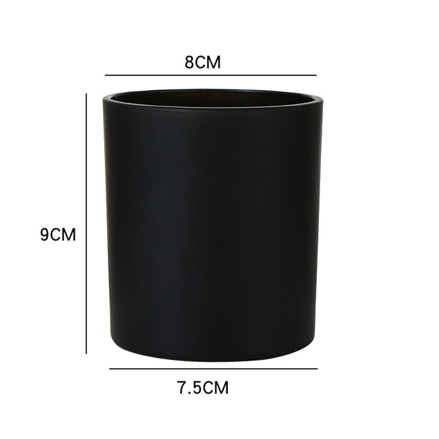 Black Frosted Glass Luxury Candle Jar With Lid
