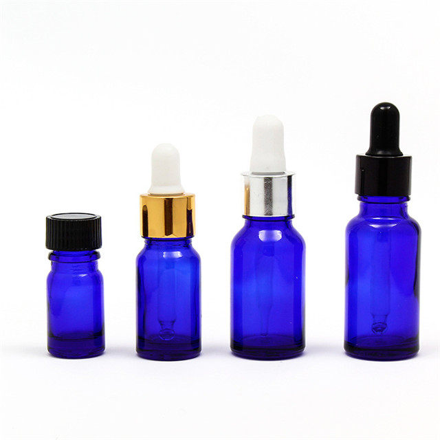 Blue Glass Euro Essential Oil Bottle
