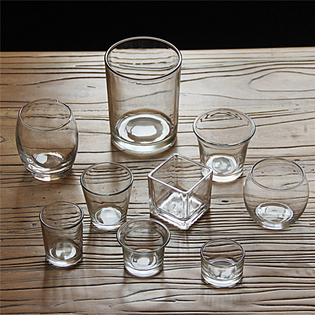 Large Square Transparent Glass Candle Jar