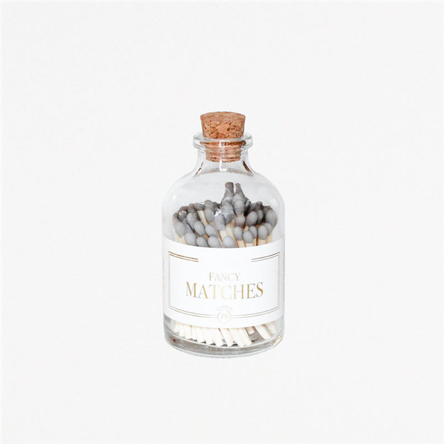 White Apothecary Glass Bottle Small Safety Matches