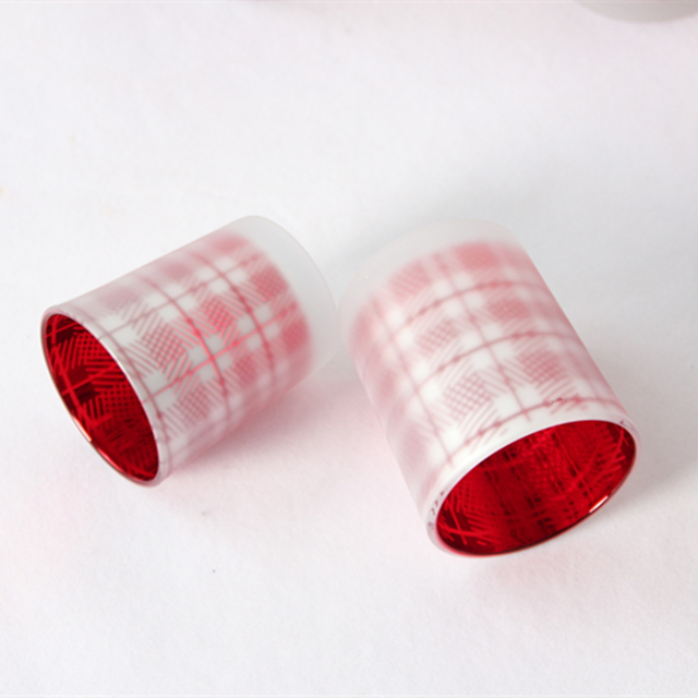 Glass Candle Holder Colored for Christmas