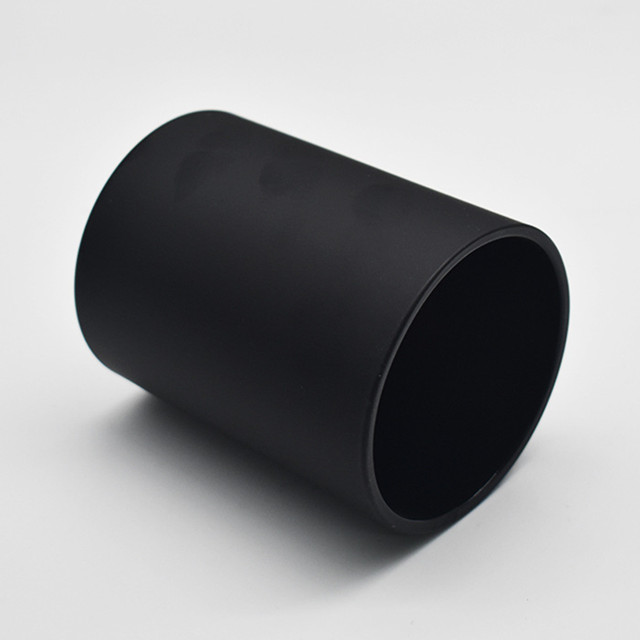 Matte Black Colored Glass Container With Lid