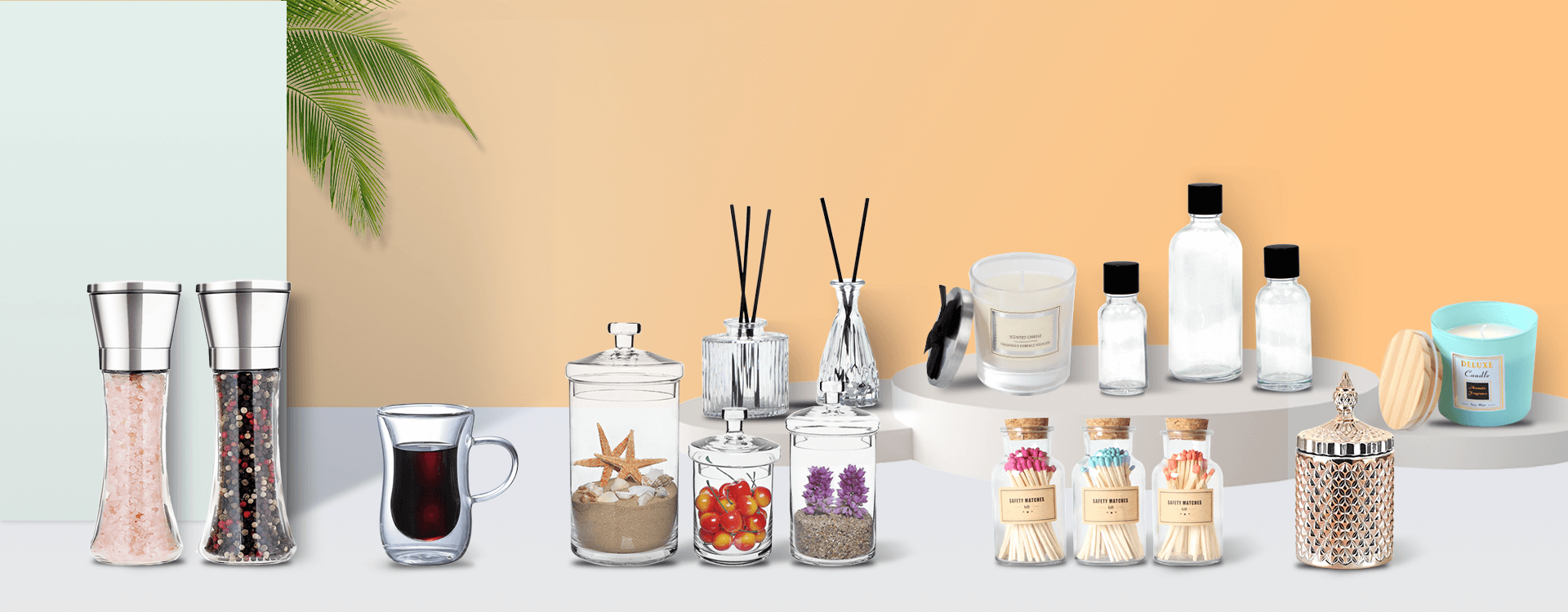 Round Customized Glass Candle Jar