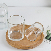 Clear Transparent Thick Glass Candle Vessel