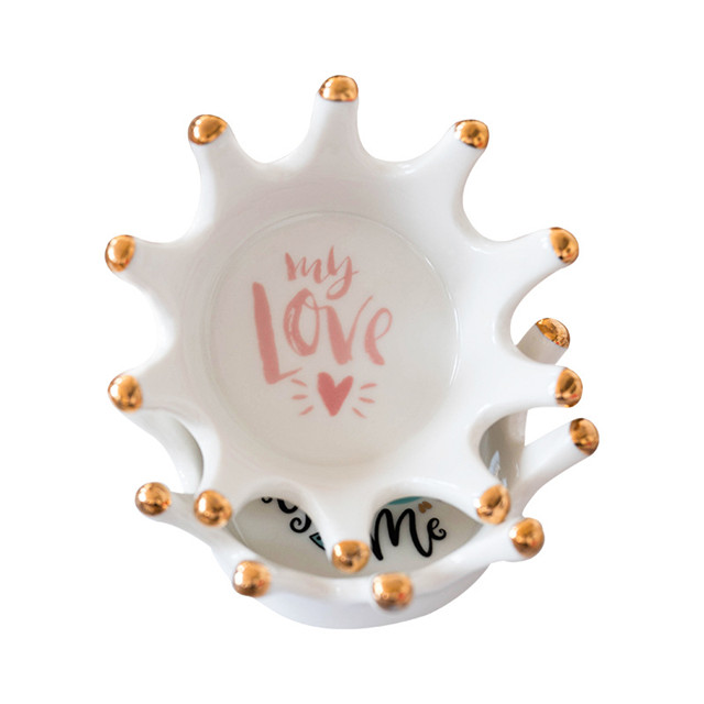 Hot Stamping Ceramic Crown Candle Holder