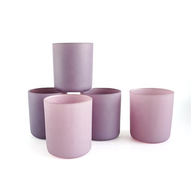Glass Matte Purple Candle Jar