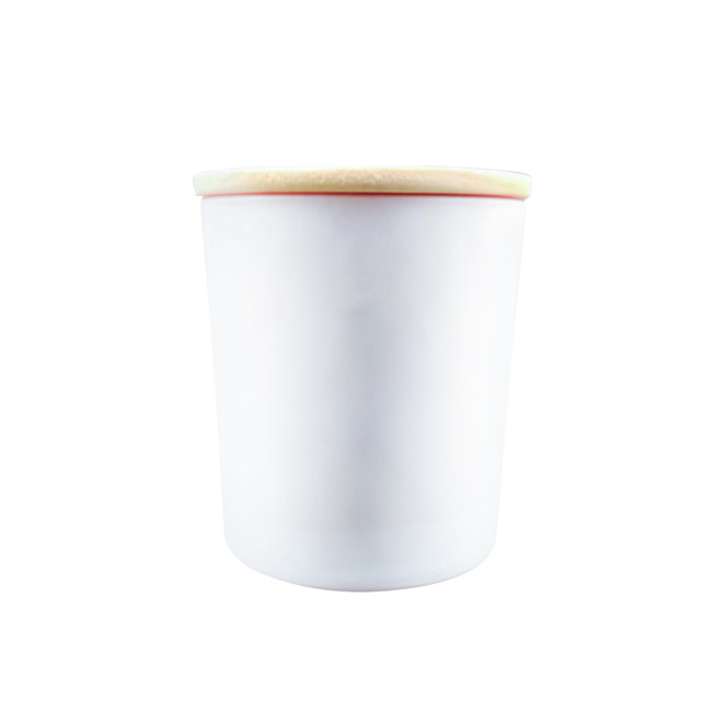 Round Base Frosted White Glass Cup