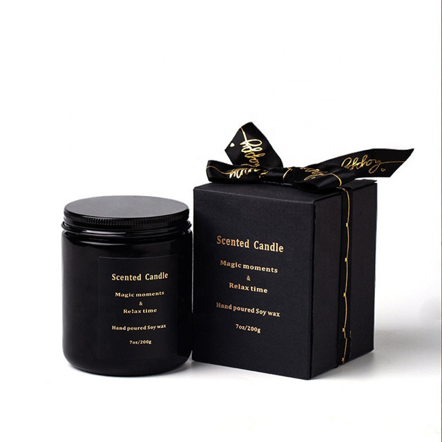 Large Matte Gift Black Candle Jar