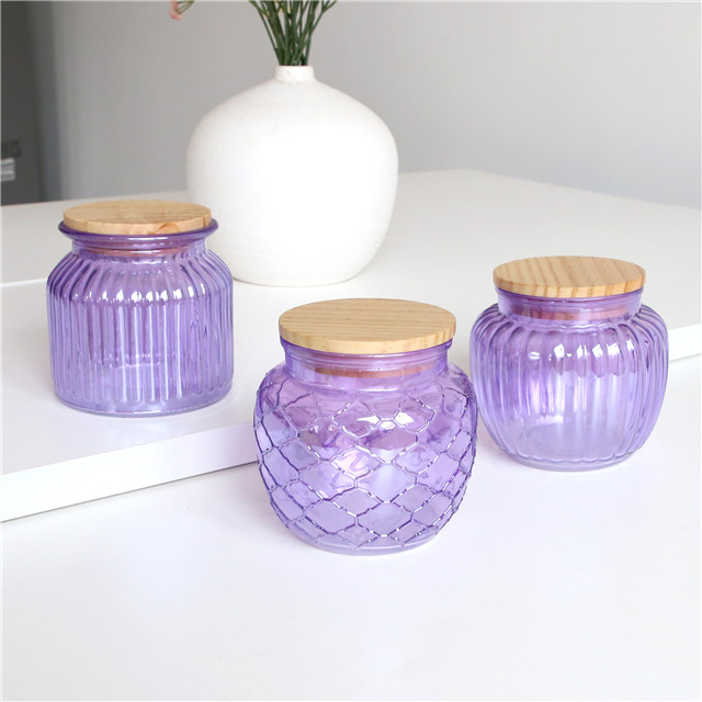 Engraved Purple Candle Holder With Lid