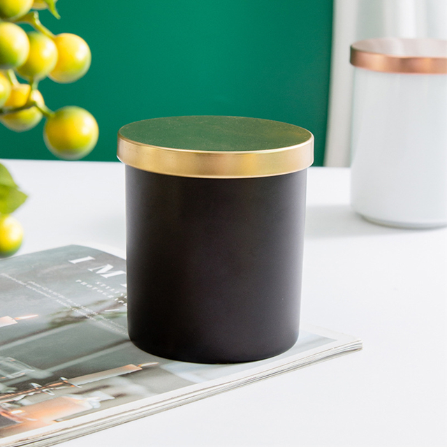 Black Matte Candle Container With Lid
