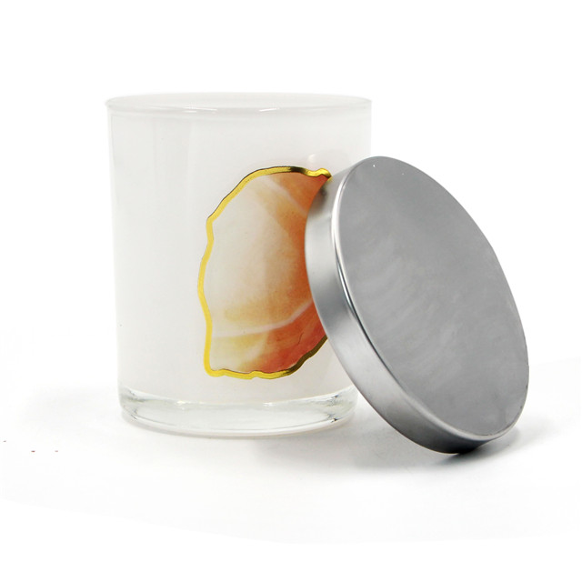 Frosted Candle Container With Metal Lid