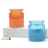 Heat Resistant Glass Custom Blue Candle Jar