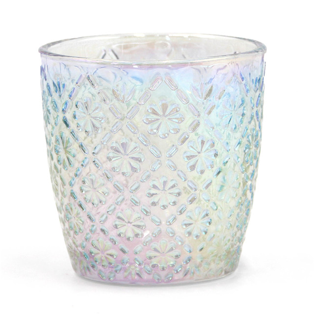 Iridescent Candle Jar With Lid Christmas