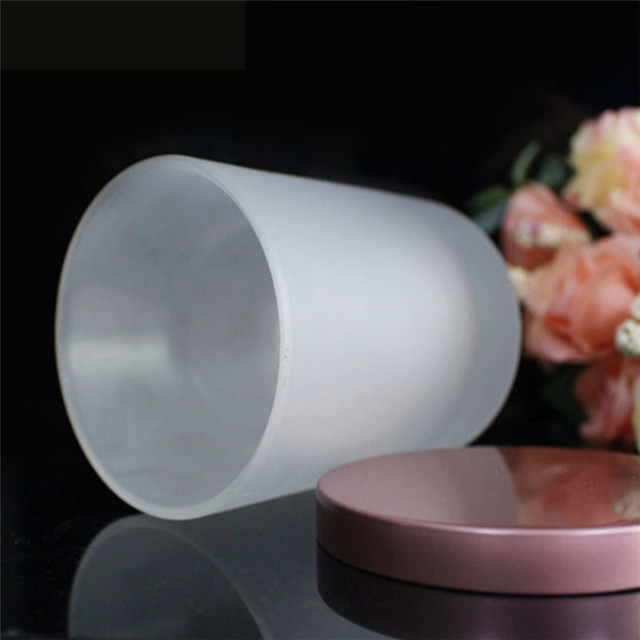 Frosted White Cylinder Glass Candle Vessel