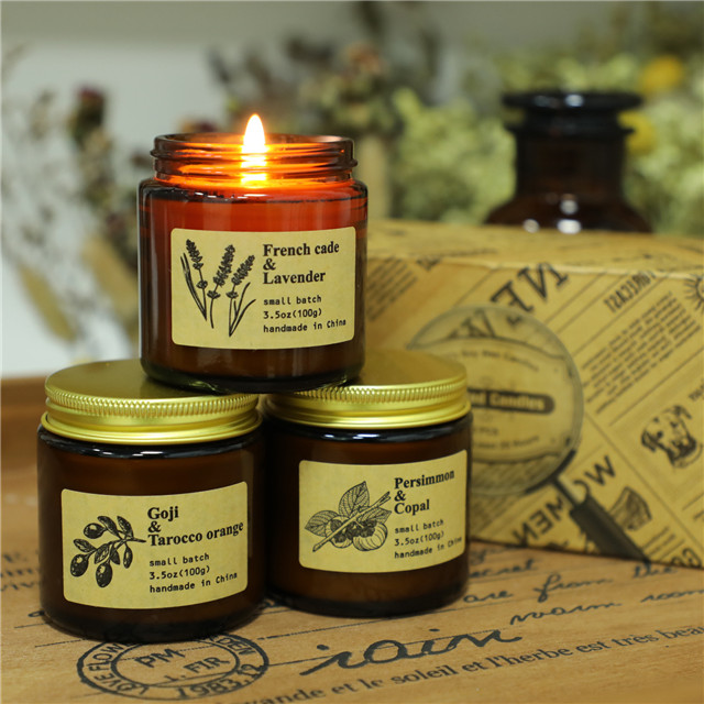 Amber Scented Candle Jar Label Carton
