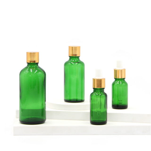 Green Essential Oil Bottle With Cap