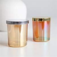 Christmas Iridescent Orange Glass Candle Jar
