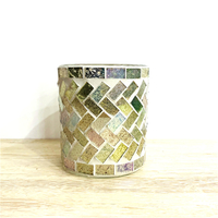 Glass Mosaic Candle Vessel Home Decorative