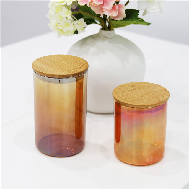 Hot resistant Amber Glass Candle Vessel