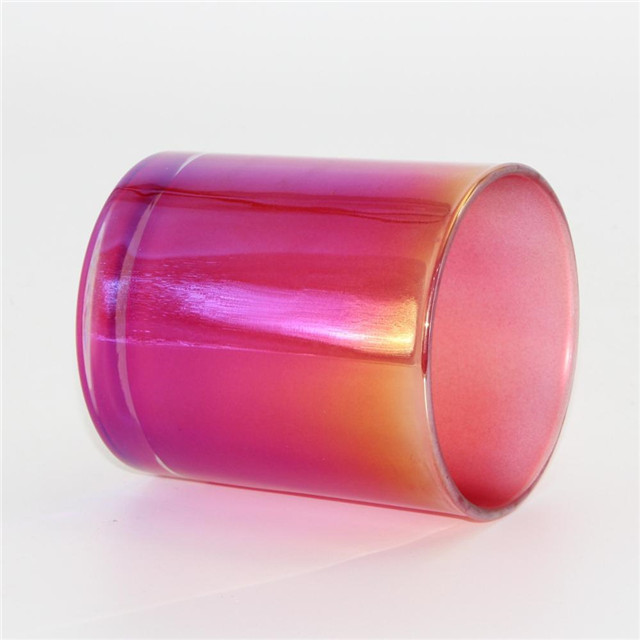 Iridescent Glass Candle Jar For Decorative