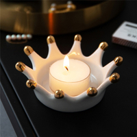 Hot Stamping Ceramic Crown Candle Holder