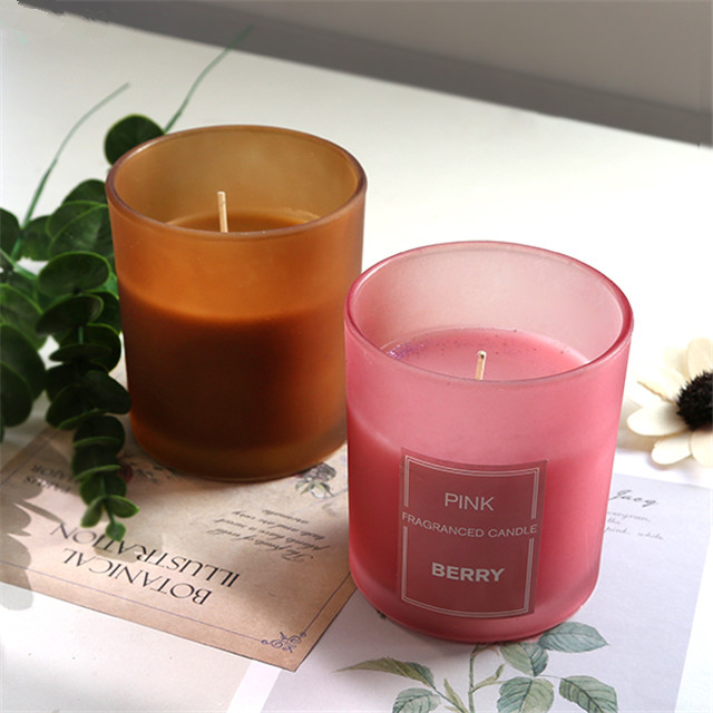Screen Printing Pink Frosted Candle Jar