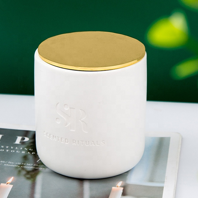 Matte White Luxury Ceramic Candle Jar in Bulk