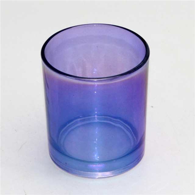 Iridescent Purple Glass Candle Jar Christmas