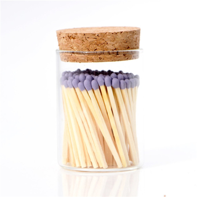 Custom Purple Glass Bottle Matches For Candle