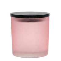 Glass Frosted Candle Vessel With Lid
