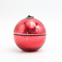 Red Glass Candle Jar for Christmas