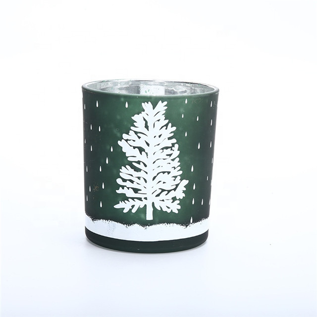 Christmas Large Unique Green Candle Container